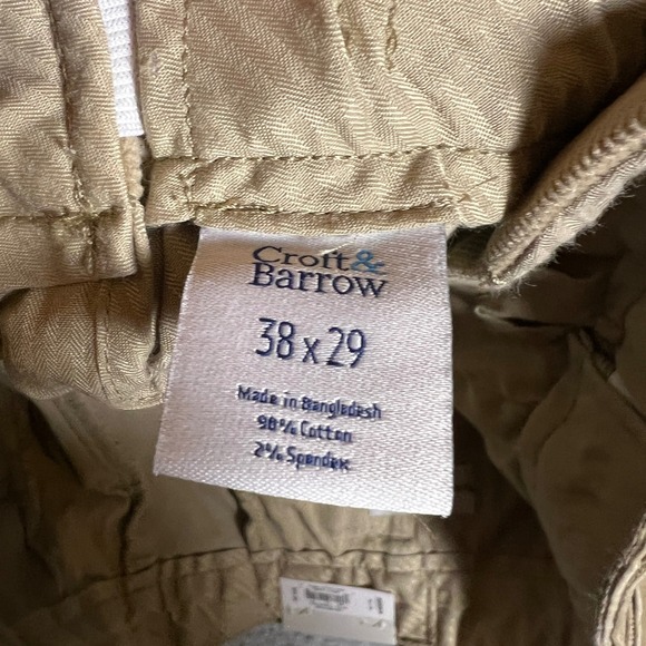 Croft & Barrow Pants Khaki Mens 38x29 Classic Fit Stretch Corduroy Tan NWT - Picture 9 of 10